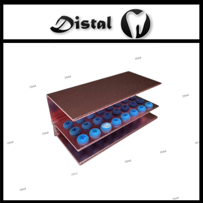 Підставка для борів 24 отвори - алюмінієва з силіконовими вставками, автоклавована колір Рожевий Підставка для борів 24 отвори - алюмінієва з силіконовими вставками, автоклавована колір Рожевий