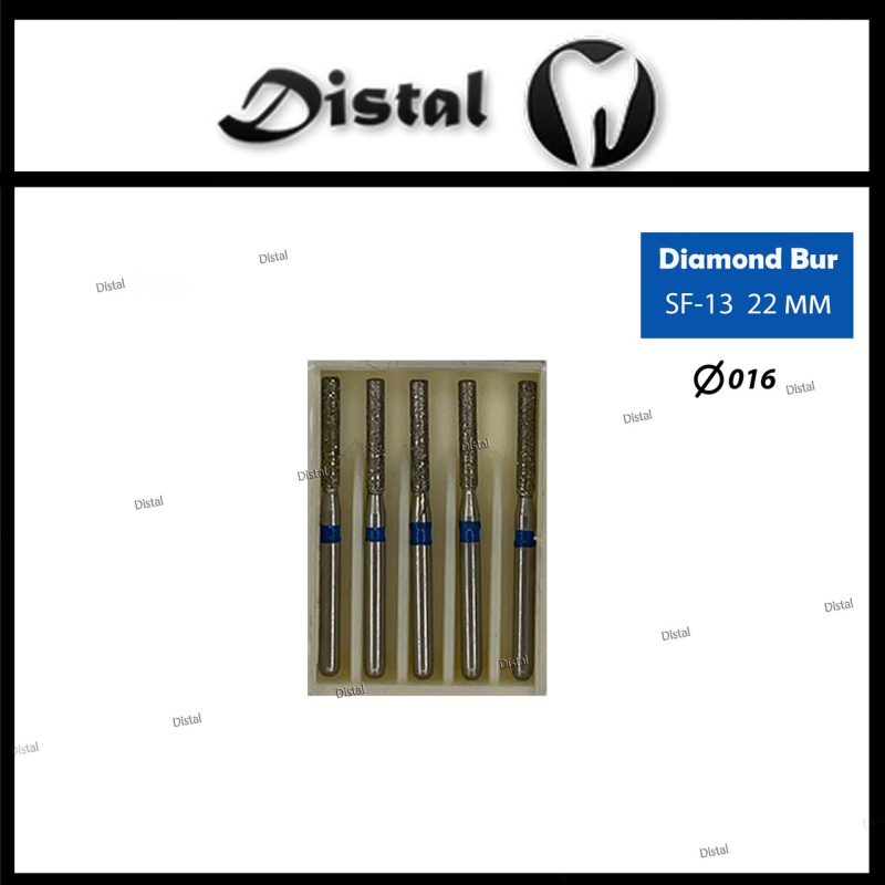 Стоматологічний бор алмазний SF-13 для турбінного наконечника 22 мм Прямий, плоский кінчик Стоматологічний бор алмазний SF-13 для турбінного наконечника 22 мм Прямий, плоский кінчик