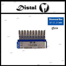 Стоматологічний бор алмазний SF-15 для турбінного наконечника 21 мм Прямий, плоский кінчик