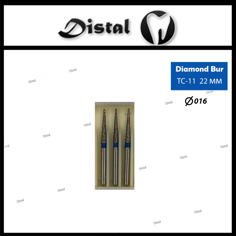 Стоматологічний бор алмазний TC-11 для турбінного наконечника 22 мм Конусоподібний, гострий кінчик Стоматологічний бор алмазний TC-11 для турбінного наконечника 22 мм Конусоподібний, гострий кінчик