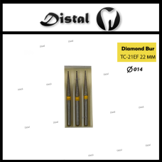 Стоматологічний бор алмазний TC-21EF для турбінного наконечника 22 мм Конусоподібний, гострий кінчик