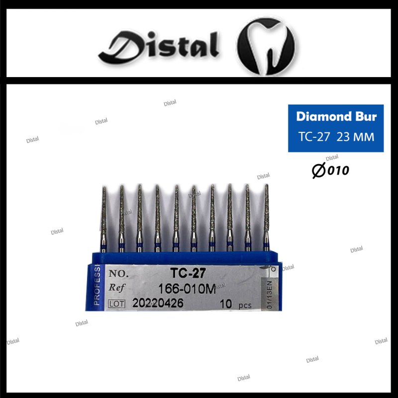 Стоматологічний бор алмазний TC-27 для турбінного наконечника 23 мм Конусоподібний, гострий кінчик Стоматологічний бор алмазний TC-27 для турбінного наконечника 23 мм Конусоподібний, гострий кінчик