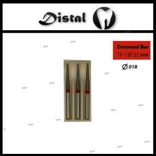 Стоматологічний бор алмазний TF-13F для турбінного наконечника 22 мм Конусоподібний, плаский кінчик