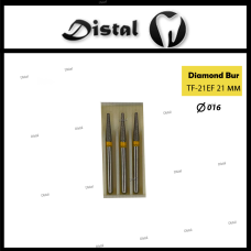 Стоматологічний бор алмазний TF-21EF для турбінного наконечника 21 мм Конусоподібний, плаский кінчик