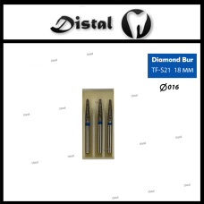 Стоматологічний бор алмазний TF-S21 для турбінного наконечника 18 мм Конусоподібний, плаский кінчик
