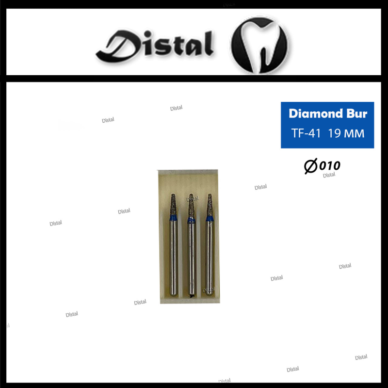 Стоматологічний бор алмазний TF-41 для турбінного наконечника 19 мм Конусоподібний, плаский кінчик Стоматологічний бор алмазний TF-41 для турбінного наконечника 19 мм Конусоподібний, плаский кінчик