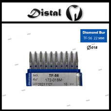 Стоматологічний бор алмазний TF-56 для турбінного наконечника 22 мм Конусоподібний, плаский кінчик