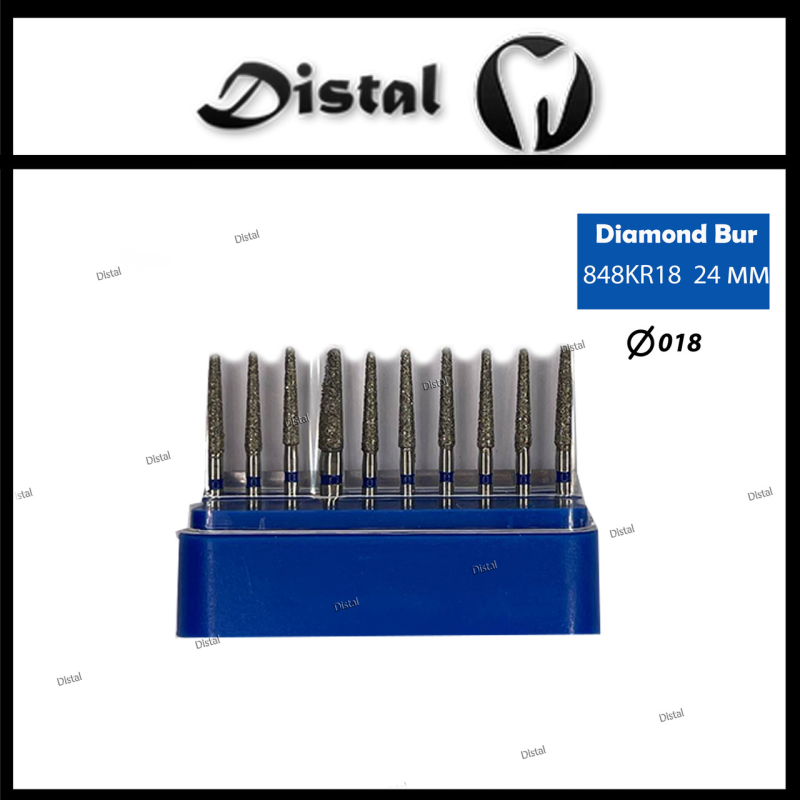 Стоматологічний бор алмазний 848KR18 для турбінного наконечника 24 мм Конус Круглый кінчик Стоматологічний бор алмазний 848KR18 для турбінного наконечника 24 мм Конус Круглый кінчик