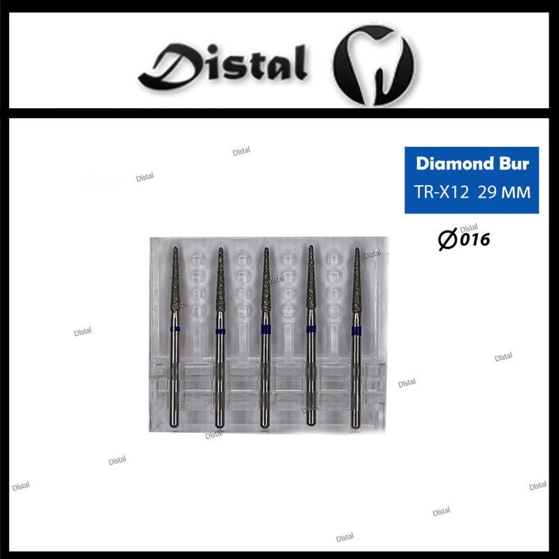 Стоматологічний бор алмазний TR-X12 для турбінного наконечника 29 мм Конусоподібний, закруглений кінчик Стоматологічний бор алмазний TR-X12 для турбінного наконечника 29 мм Конусоподібний, закруглений кінчик
