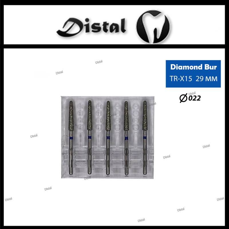 Стоматологічний бор алмазний TR-X15 для турбінного наконечника 29 мм Конусоподібний, закруглений кінчик Стоматологічний бор алмазний TR-X15 для турбінного наконечника 29 мм Конусоподібний, закруглений кінчик