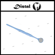 Дзеркало стоматологічне 24 мм плоске, з родієвим покриттям Блакитне