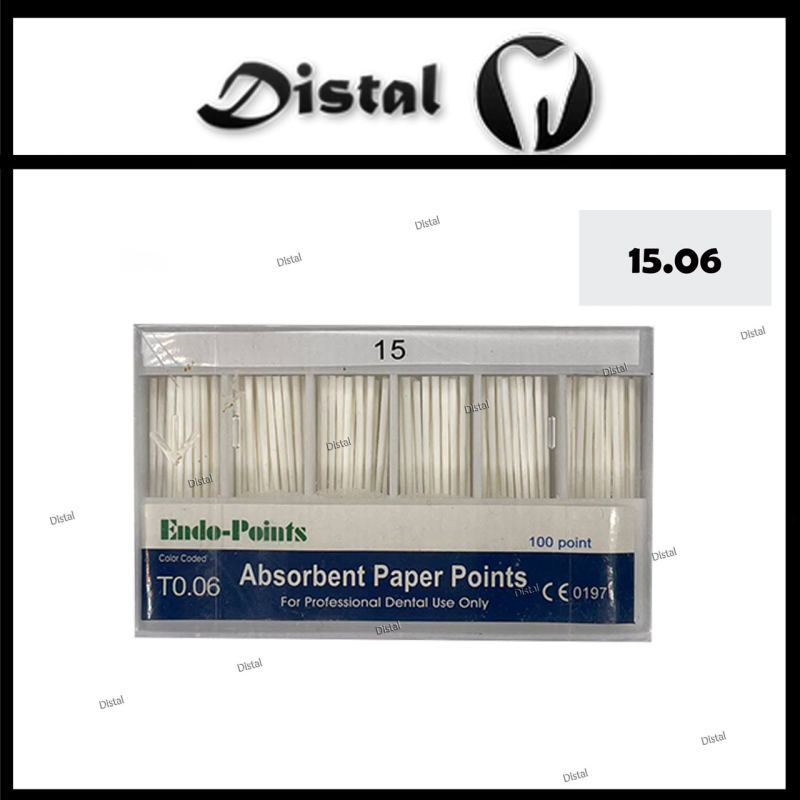 Штифти паперові ENDO POINTS конусні №15.06, 100 шт Штифти паперові ENDO POINTS конусні №15.06, 100 шт