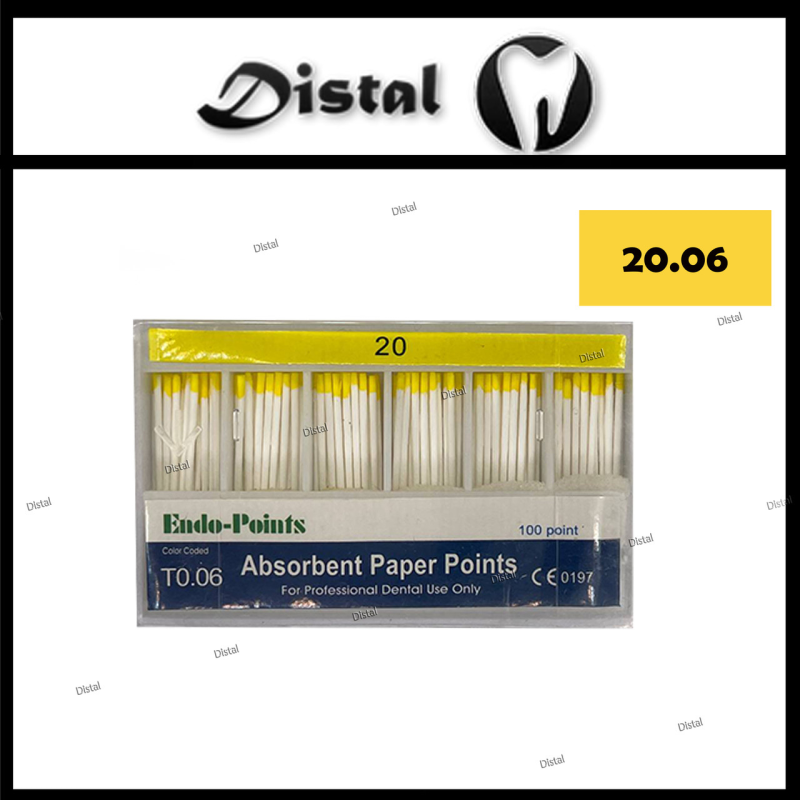Штифти паперові піни ENDO POINTS конусні №20.06, 100 шт Штифти паперові піни ENDO POINTS конусні №20.06, 100 шт