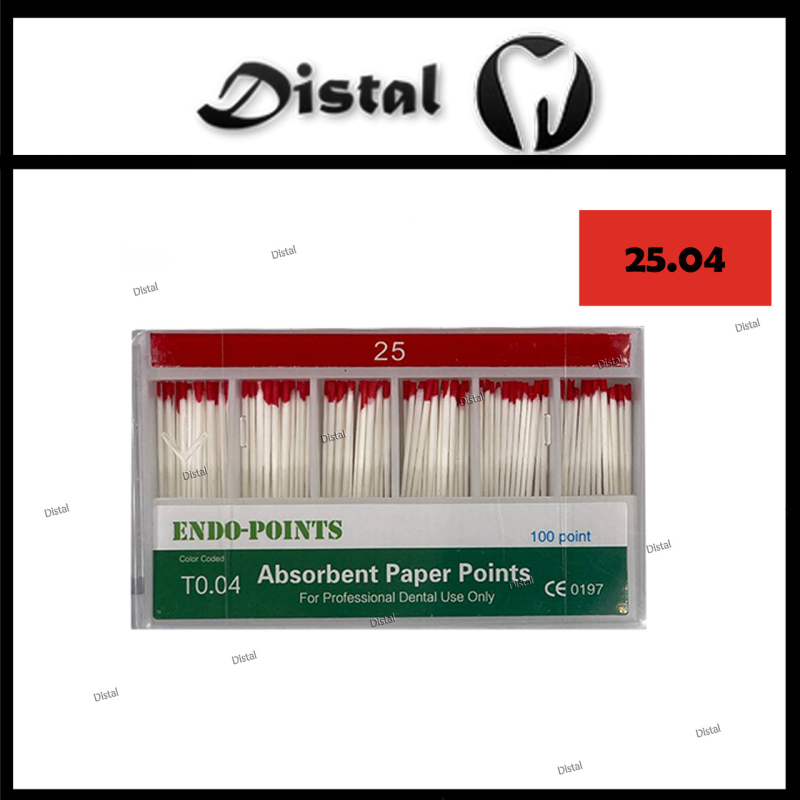 Штифти паперові піни ENDO POINTS конусні №25.04, 100 шт Штифти паперові піни ENDO POINTS конусні №25.04, 100 шт