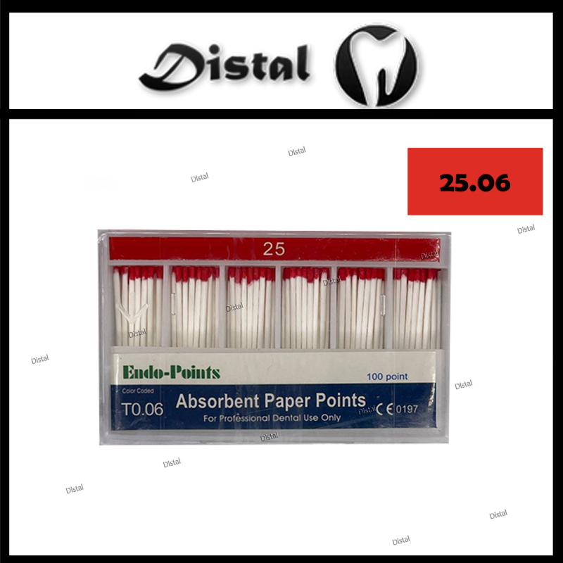 Штифти паперові піни ENDO POINTS конусні №25.06, 100 шт Штифти паперові піни ENDO POINTS конусні №25.06, 100 шт
