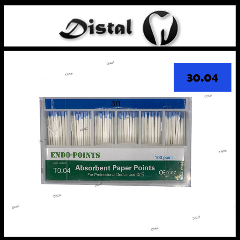 Штифти паперові ENDO POINTS конусні №30.04, 100 шт Штифти паперові ENDO POINTS конусні №30.04, 100 шт