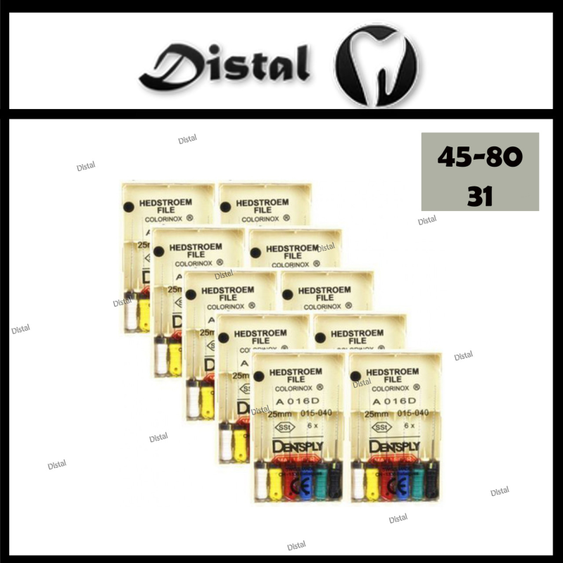 Н-файли H-file Dentsply Maillefer 31 мм №45-80, асорті, ручні файли Н-файли H-file Dentsply Maillefer 31 мм №45-80, асорті, ручні файли