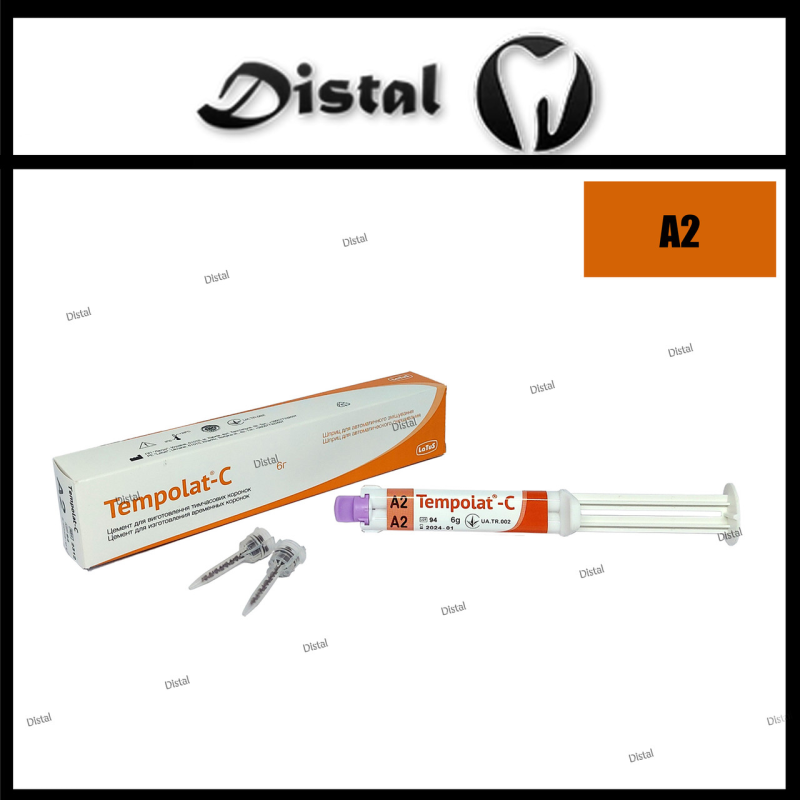 Темполат-Ц А2 (Tempolat-С) Цемент для тимчасових коронок 6г подвійний шприц, Латус
