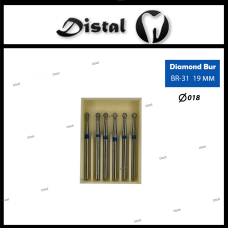 Стоматологічний бор алмазний BR-31 для турбінного наконечника 19 мм Кулястий