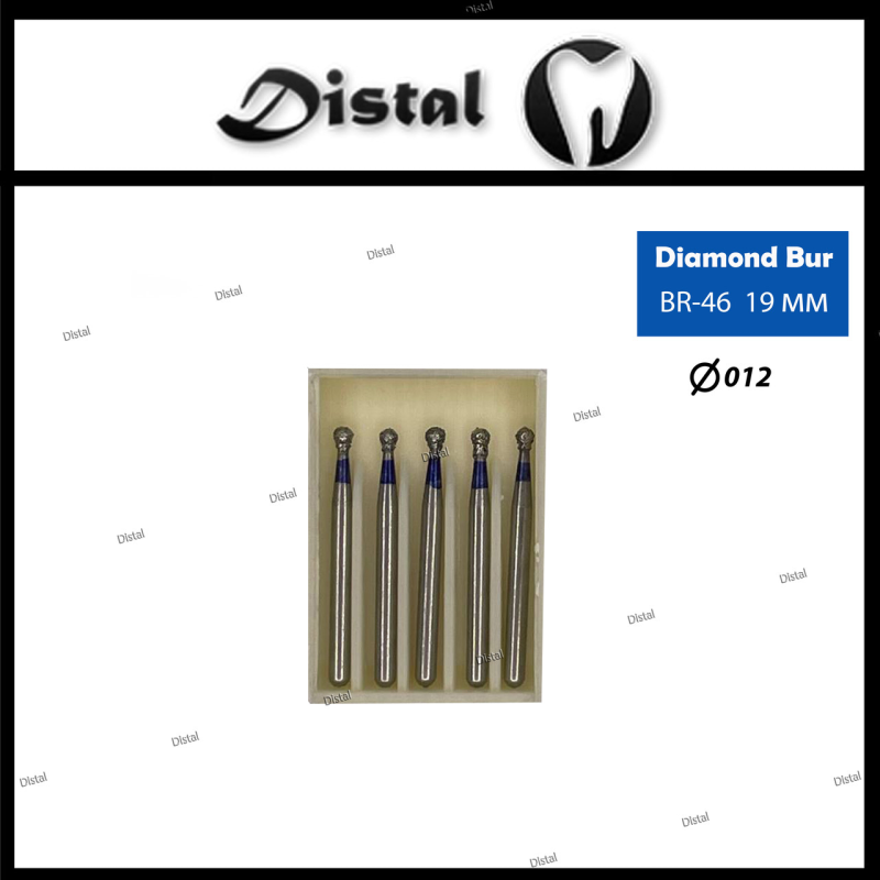 Стоматологічний бор алмазний BR-46 для турбінного наконечника 19 мм Кулястий Стоматологічний бор алмазний BR-46 для турбінного наконечника 19 мм Кулястий