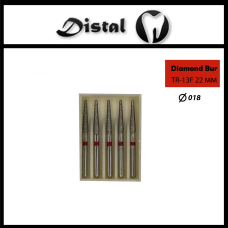 Стоматологічний бор алмазний TR-13F для турбінного наконечника 22 мм Конусоподібний, закруглений кінчик