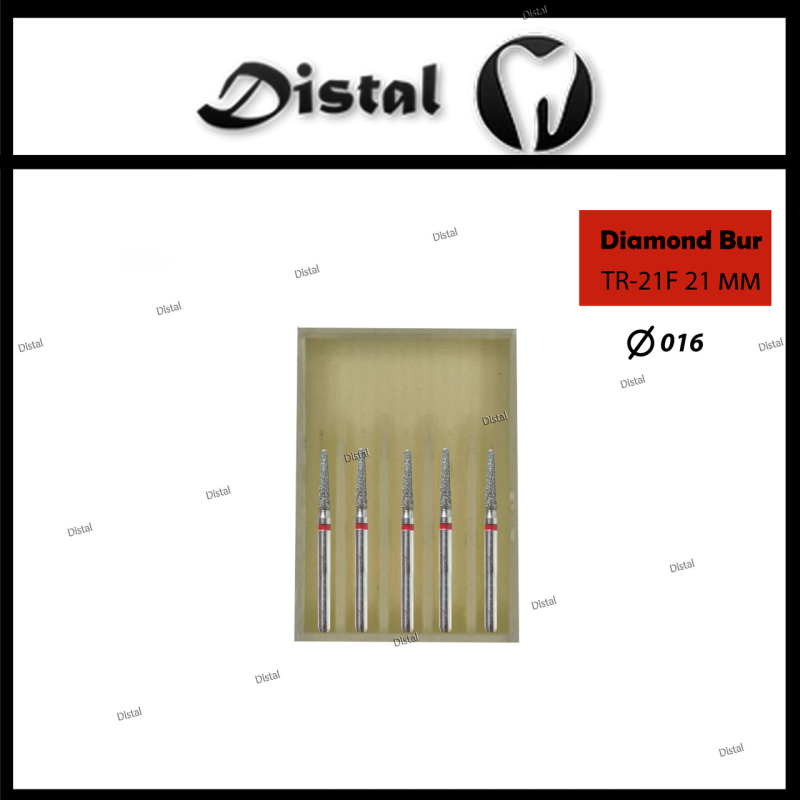 Стоматологічний бор алмазний TR-21F для турбінного наконечника 21 мм Конусоподібний, закруглений кінчик Стоматологічний бор алмазний TR-21F для турбінного наконечника 21 мм Конусоподібний, закруглений кінчик