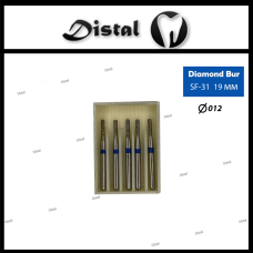 Стоматологічний бор алмазний SF-31 для турбінного наконечника 19 мм Прямий, плоский кінчик