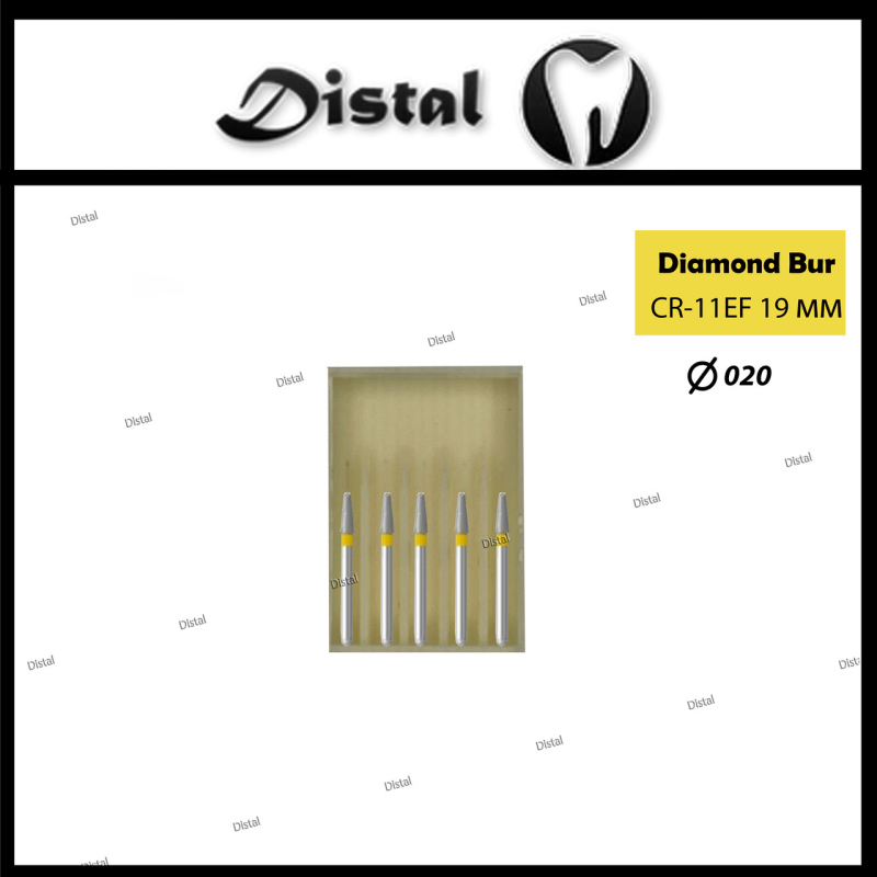 Стоматологічний бор алмазний CR-11EF для турбінного наконечника 19 мм, для препарування Стоматологічний бор алмазний CR-11EF для турбінного наконечника 19 мм, для препарування