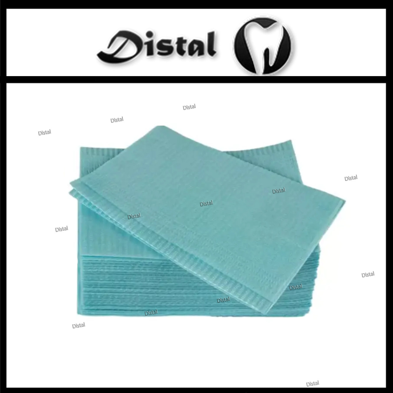 Серветки стоматологічні (нагрудники) тришарові Блакитні 50 шт