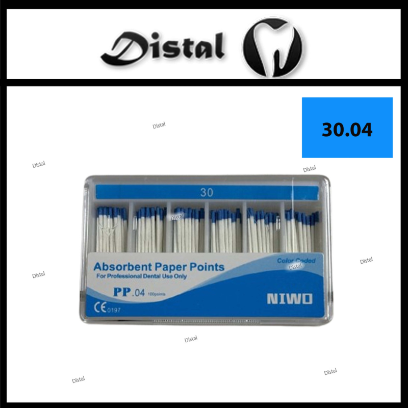 Штифти паперові NIWO конусні №30.04, 100 шт Absorbent Paper Points Штифти паперові NIWO конусні №30.04, 100 шт Absorbent Paper Points