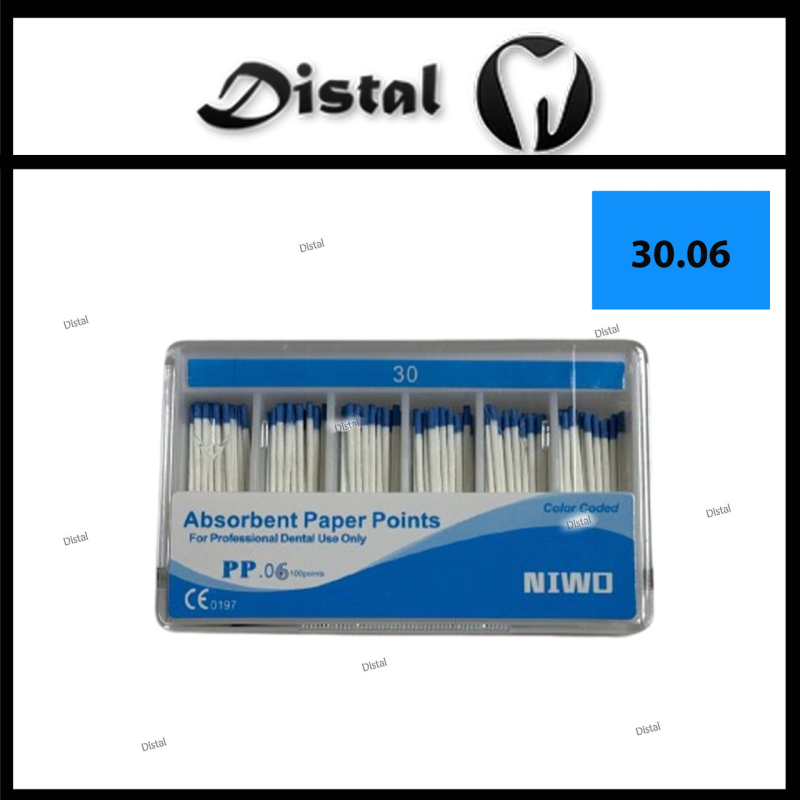 Штифти паперові NIWO конусні №30.06, 100 шт Absorbent Paper Points Штифти паперові NIWO конусні №30.06, 100 шт Absorbent Paper Points