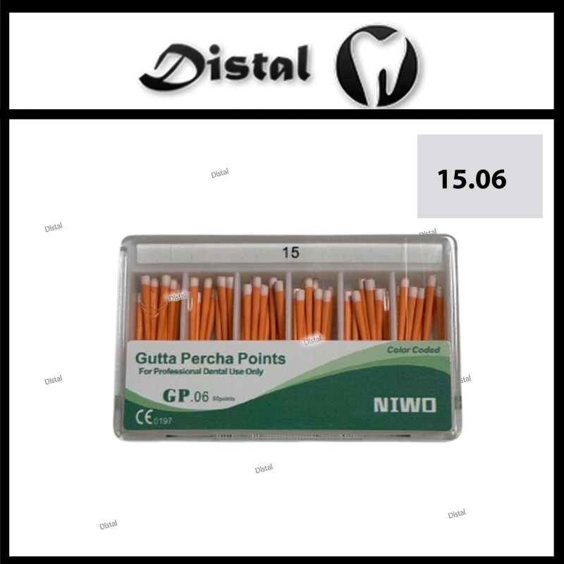 Гуттаперчеві штифти NIWO №15.06, 60 шт Gutta Percha Points Гуттаперчеві штифти NIWO №15.06, 60 шт Gutta Percha Points