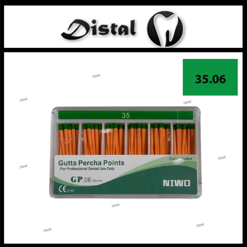 Гуттаперчеві штифти NIWO №35.06, 60 шт Gutta Percha Points Гуттаперчеві штифти NIWO №35.06, 60 шт Gutta Percha Points