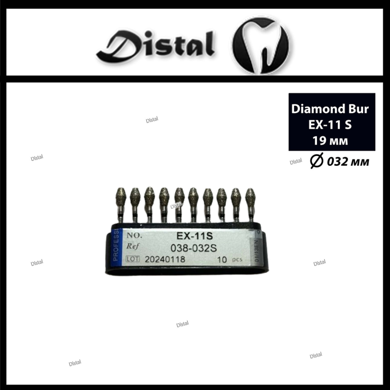 Стоматологічний бор алмазний EX-11S для турбінного наконечника 19 мм Cпеціальна форма Стоматологічний бор алмазний EX-11S для турбінного наконечника 19 мм Cпеціальна форма