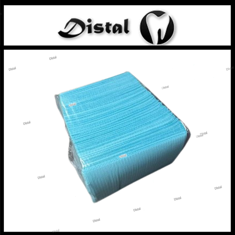 Серветка-нагрудник медична стоматологічна тришарова 33х45 см (125шт/пач) Колір: блакитний