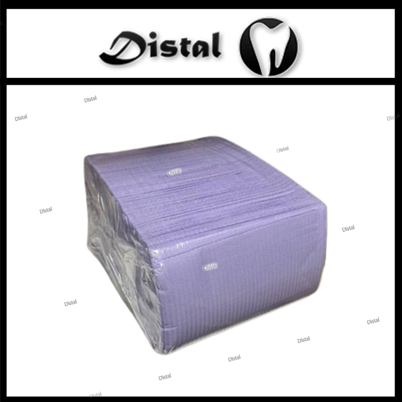 Серветка-нагрудник медична стоматологічна тришарова 33х45 см (125шт/пач) Колір: лавандовий