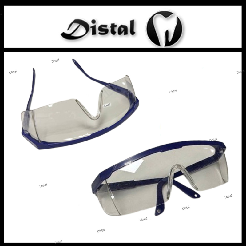 Стоматологічні окуляри захисні прозорі з синьою рамкою Стоматологічні окуляри захисні прозорі з синьою рамкою